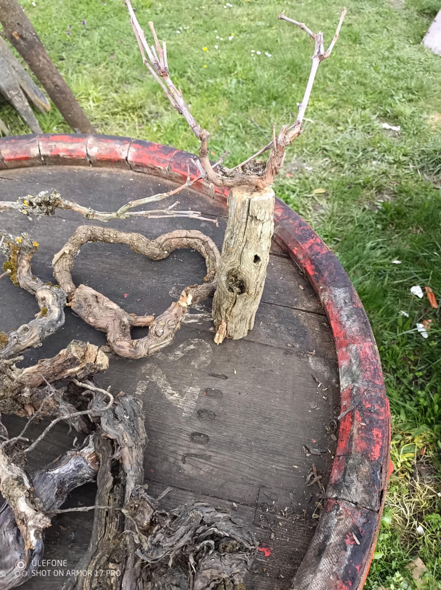 szív alakú fa darab